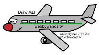 WebbyWanda.com How to draw a cartoon Airplane step seven